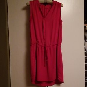 Sleeveless pink shirt dress